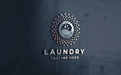 Logotipo da tecnologia de serviço limpo de lavanderia