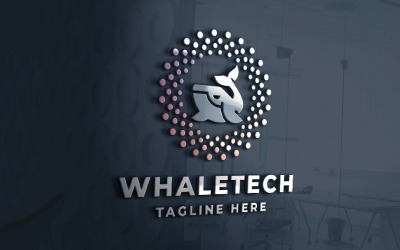 Modelo de logotipo Whale Tech Pro