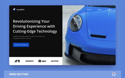 AutoBlitz - Automotive Hero Section Figma Template