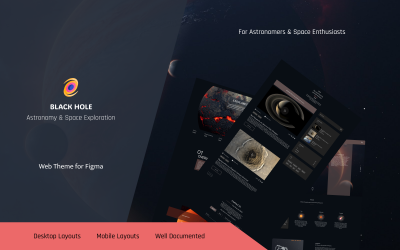 Black Hole - Astronomia e Exploração Espacial - Tema Web para Figma