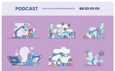 Illustrazione vettoriale di podcast