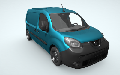 Nissan NV 250 Combi L2 (Blue): Versatile 3D Model for Professional Visualization