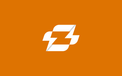 Modèle de conception de logo lettre Z Volt ou tension