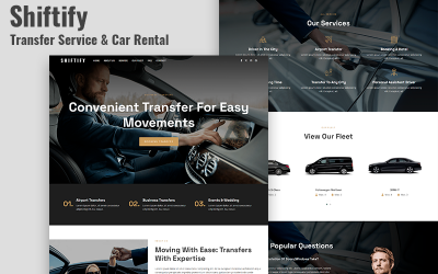 Shiftify – šablona HTML5 vstupní stránky služby Transfer Service &amp;amp; Car Rental