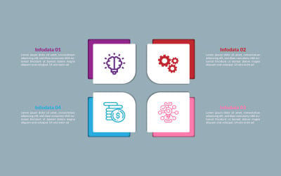 Moderno diseño infográfico estadístico paso a paso.