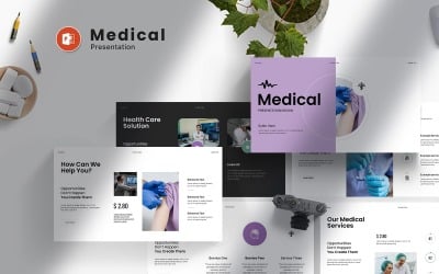 Digitale medische Powerpoint-presentatiesjabloon