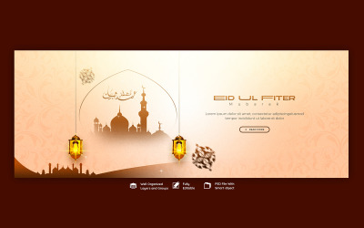 Eid Mubarak en Eid ul fitr sociale media berichtsjabloon