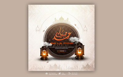 Eid Mubarak und Eid ul fitr Social-Media-Beitrag