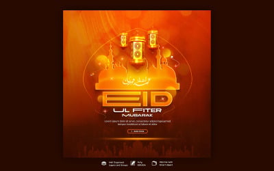 Eid Mubarak und Eid ul fitr Social-Media-Beitragsvorlage