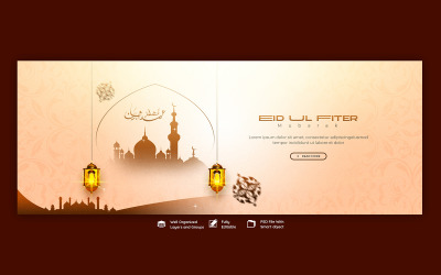 Modello di post sui social media per Eid Mubarak e Eid ul fitr