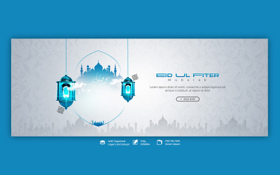 Modello di post sui social media per Eid Mubarak e Eid ul fitr