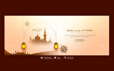 Modelo de postagem de mídia social de Eid Mubarak e Eid ul fitr
