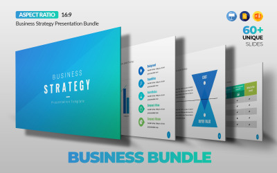 Pakiet prezentacji strategii biznesowej. PowerPoint, GSlides, szablony Keynote