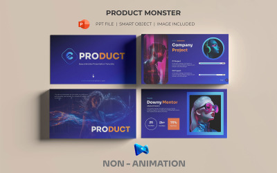 Szablon prezentacji produktu Monster PowerPoint