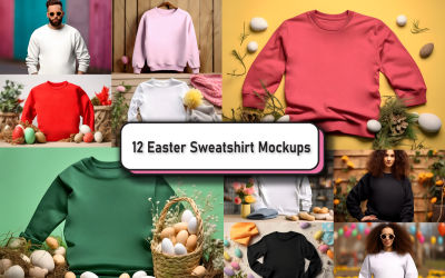 Dimanche de Pâques Gildan 18000 Mockup Bundle