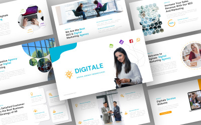 Digitale – PowerPoint-sjabloon voor digitaal bureau
