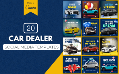20 шаблонів Car Dealer Canva для соціальних мереж