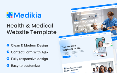 Medikia - Hälsa &amp;amp; Medicin HTML 5-mall