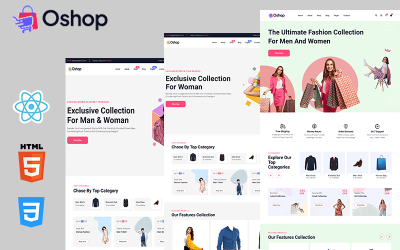 Modello di e-commerce Oshop React