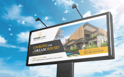 Panneau d&amp;#39;affichage immobilier | Modèle de panneau d&amp;#39;affichage ou de bannière immobilier minimaliste au design épuré