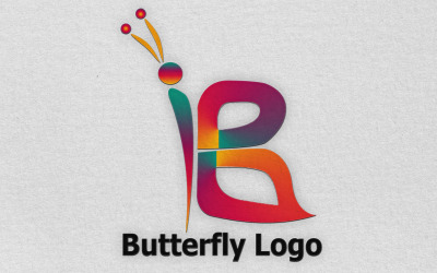 Plantilla colorida de logotipo de mariposa