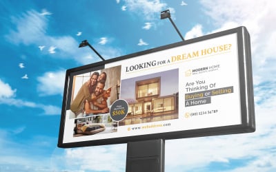 Real Estate Billboard, Professional Real Estate Billboard Template, Real Estate Signage Design