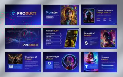 Šablona prezentace produktu Monster Google Slide