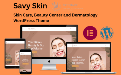 Skin Savy – téma WordPress pro péči o pleť, kosmetické centrum a dermatologii