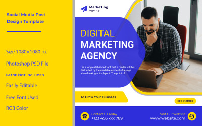 Agência de marketing digital mídia social e postagem no Instagram e design de banner