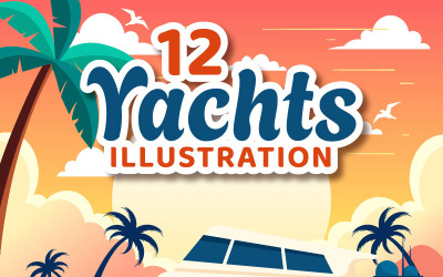 Ilustración de diseño de 12 yates