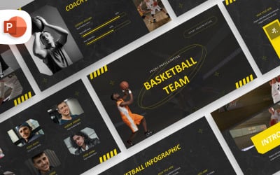 Modèle PowerPoint de équipe de basket-ball moderne
