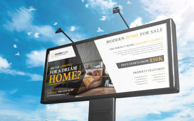 Рекламный щит по недвижимости | Пример дизайна наружного рекламного щита или вывески для недвижимости