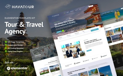 Havatour - Template Kit de Elementor para agencias de viajes y viajes