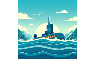 Ilustración de fondo del mar submarino