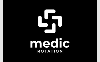 Lékařské Cross Rotation Jednoduché Logo