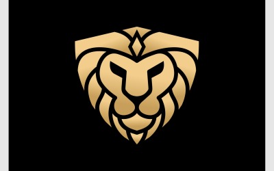 Logo De Luxe Or Bouclier Lion