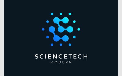 Logo LC della lettera tecnologica della scienza molecolare