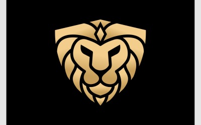 Lví štít zlaté luxusní logo
