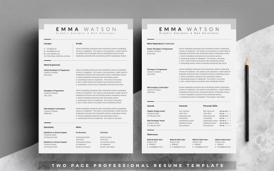 Modello di curriculum di Emma Watson con lettera di presentazione