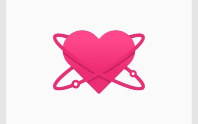 Aşk Kalp Atom Bilim Logosu