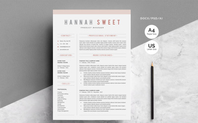 Hannah CV - CV-sjabloon CV van twee pagina&amp;#39;s