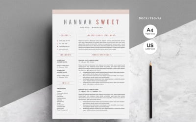 Hannah CV - Önéletrajz sablon kétoldalas önéletrajz