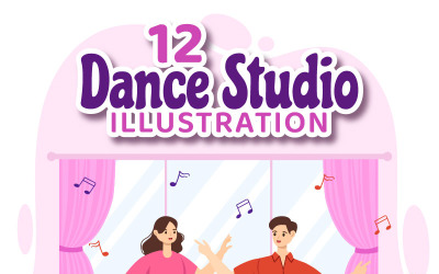 12 Illustration d&amp;#39;un studio de danse