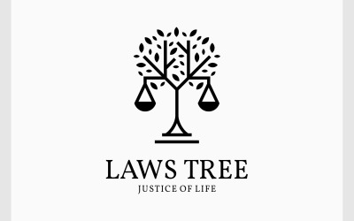 Justice Scale Ügyvédi Iroda Tree Life Logó