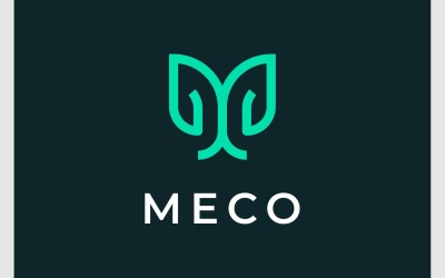 Letter M Leaf Green Plant Logo