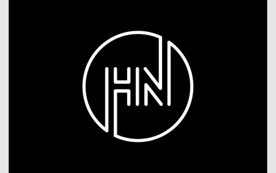 Litera HN Okrąg Minimalistyczne logo z monogramem