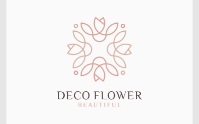 Logo dekoracji kwiatowej lotosu