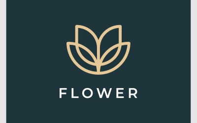 Logotipo minimalista de flor em flor