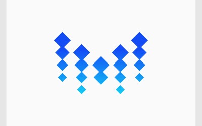Nowoczesne logo technologii cyfrowej z literą M