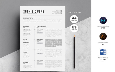 Sophi Owens - Modello di curriculum (CV) di 2 pagine